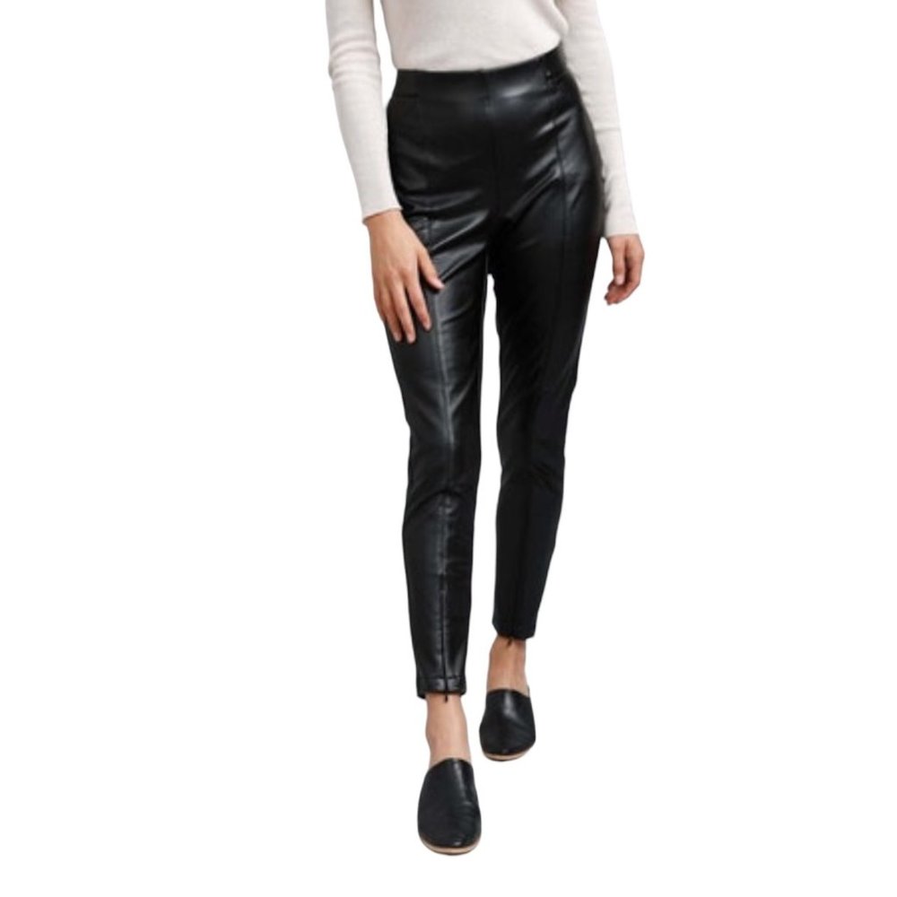 Brave and True Faux Leather Vegan Ankle Pants Black Size XL NWT